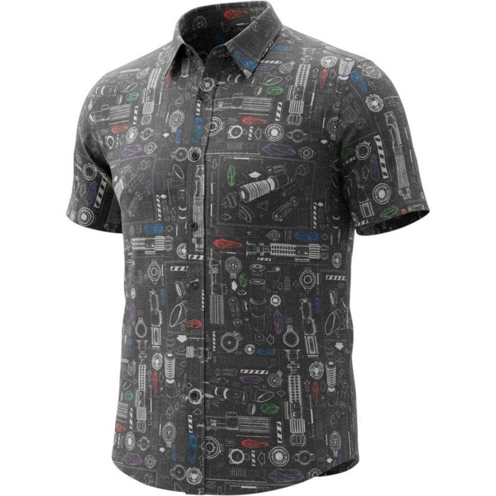 RSVLTS Star Wars Saber Schematics KUNUFLEX Short Sleeve Shirt Mens Medium NEW